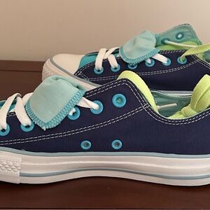Converse Navy and Aqua Sneakers